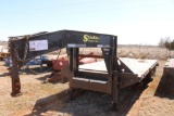 2008 STARLITE T/A GOOSENECK FLATBED TRAILER, S/N 13YFS25238C110768, 25' , DOVE W/RAMPS