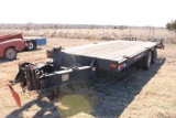 1989 T/A 23' PINTLEHITCH EQUIPMENT TRAILER, S/N 1DS0000M2J17E1885, 18' DECK, 5' DOVE W/RAMPS,