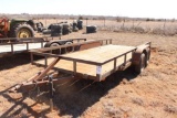 16' T/A BUMPERPULL TRAILER, BILL OF SALE...