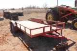 16' T/A BUMPERPULL TRAILER, BILL OF SALE...