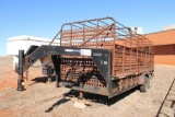 2001 SHOPBILT T/A GOOSENECK LIVESTOCK TRAILER, BILL OF SALE...