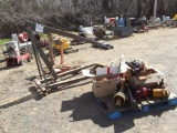 TRANSMISSION JACK, ENGINE STAND & CHERRY PICKER...