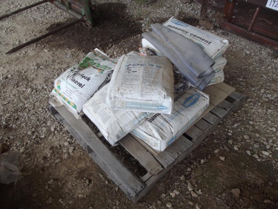 PALLET OF MASONRY CEMENT, (7) BAGS...