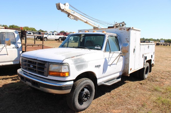 1997 FORD SUPERDUTY SERVICE TRUCK, S/N 3FELF47F4VMA14329, PWR STROKE ENG, 5 SPD TRANS, OD READS