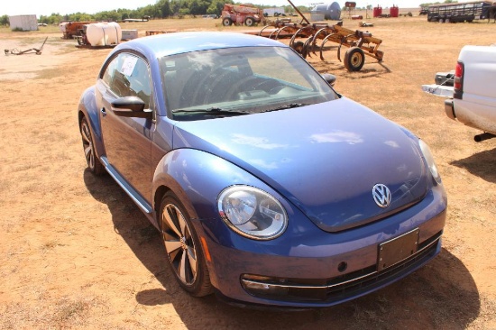2012 VW BEETLE CAR. S/N 3VW3A7AT6CN654441, 2 LITER TURBO, AUTO TRANS, OD READS 124725 MILES