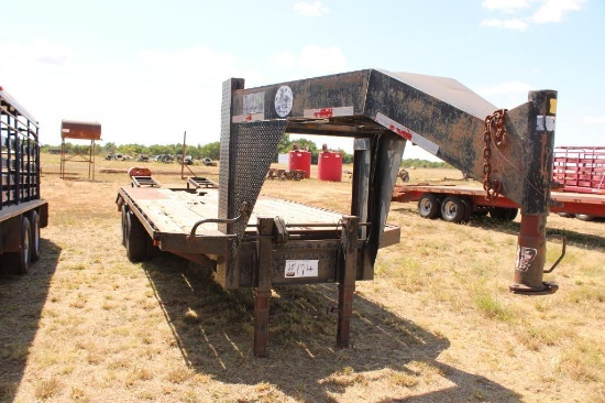 2001 AMERITRAIL T/A 24' GOOSENECK EQUIPMENT TRAILER, S/N 17ZGT192X1B021324, 20' DECK, 4' DOVE W/