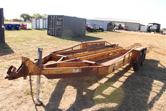 1990 BELSHE T18 T/A BACKHOE TRAILER, RAMPS (DAMAGED) BILL OF SALE 