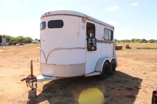 S&H 2 HORSE T/A BUMPERPULL...TRAILER, S/N 140BA12C81A031969, SIDE BY SIDE , TACK ROOM IN FRONT , ...