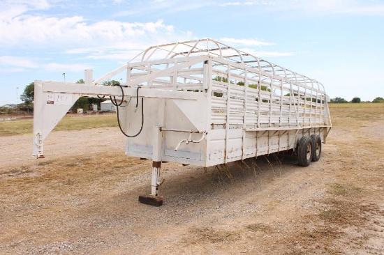SHOPBILT 24' T/A GOOSENECK LIVESTOCK TRAILER, DIVIDER GATE, BIG GATE & SLIDING DOOR, CURB SIDE DO...