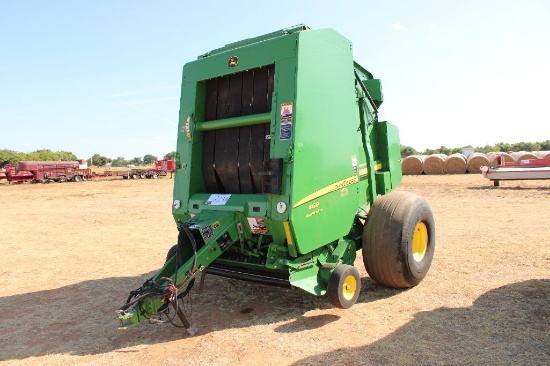 2014 JOHN DEERE 469 MEGA WIDE PLUS ROUND BALER, S/N 469XKEE400775, (NO MONITOR & NO SLIP ON PTO