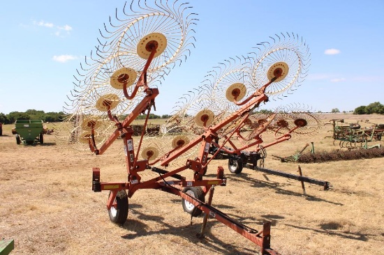 H & S 10 WHEEL HAY RAKE
