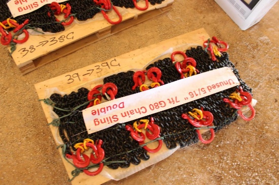 (2) 5/16" 7' CHAIN SLINGS (UNUSED)...
