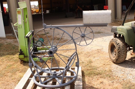 WAGON WHEEL / PICK AXE MAILBOX...