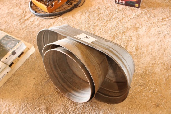 (2) ROUND GALVANIZED WASH TUB & (1) OVAL GALVANIZED WASH TUB...