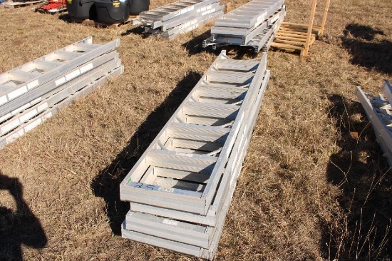 (5) ALUMINUM LADDERS. SELLS AS A LOT. LOCATED IN YARD 1 ELMORE CITY...
