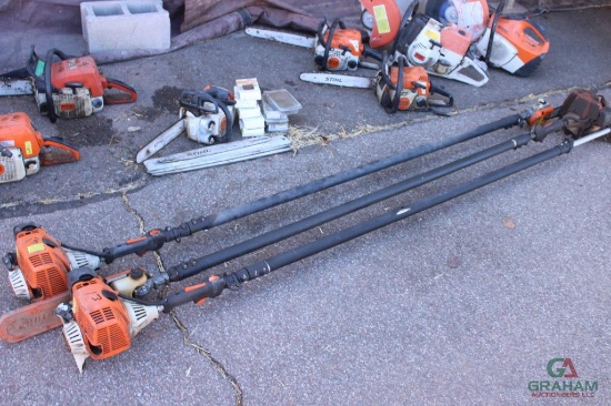 (3) POLE SAWS, STIHL HT 131 POLESAW & STIHL 101 POLESAW & STIHL POLE SAW FOR PARTS