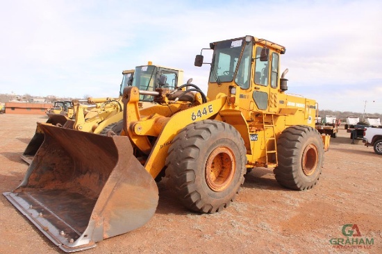1989 JOHN DEERE 644E WHEEL LOADER, S/N 525545, G.P BKT, CAB