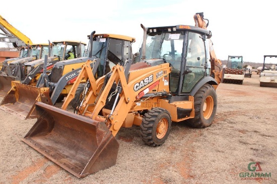 2015 CASE 580 SUPER N LOADER BACKHOE, S/N 706163, G.P BKT, CAB, HOUR METER READS 2576 HRS, EXT HOE,