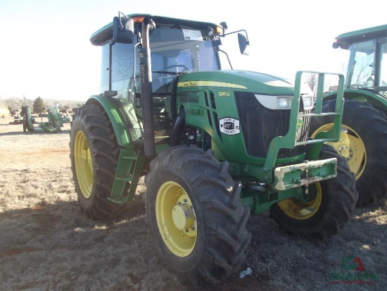 JOHN DEERE 6115D FARM TRACTOR, S/N 0061374, CAB, HOUR METER READS 5250 HRS, 1000 PTO, NO 3PT ARMS