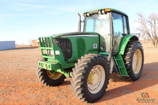 2007 JOHN DEERE 7320 MFWD FARM TRACTOR, S/N 053471, CAB, HOUR METER READS 5065 HRS, 3PT PTO