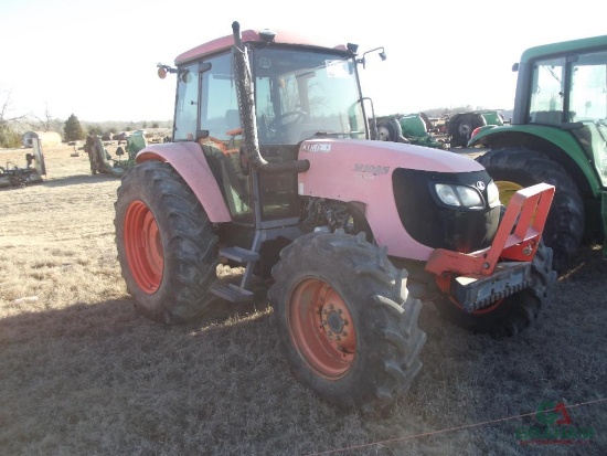 KUBOTA M108S MFWD FARM TRACTOR, CAB, 3PT, PTO