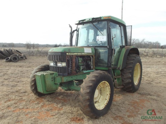 JOHN DEERE 6400 FARM TRACTOR, FRONT WEIGHTS, CAB, HOUR METER READS 10985 HRS, 1000 PTO