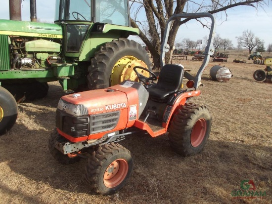 KUBOTA B7510 4WD GARDEN TRACTOR, HOUR METER READS 0167 HRS, 540 PTO