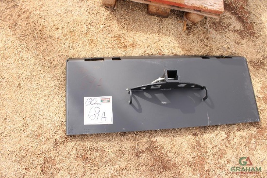 Heavy Duty  Moon gusseted Skid Steer Receiver Hitch with Chain Hook Holder. Locations for extra