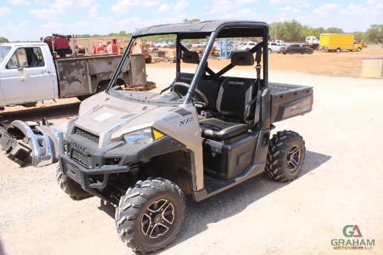 2015 POLARIS RANGER XP900 HO SIDE BY SIDE, S/N 3NSRTE873FG505546, HOUR METER READS 490 HRS, OD READS