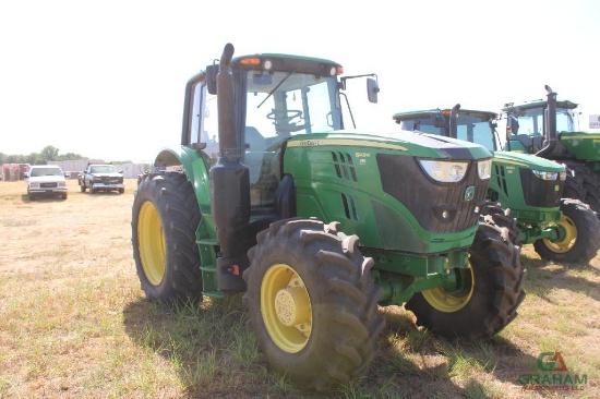 JOHN DEERE 6145M FARM TRACTOR, S/N 858193, CAB, HOUR METER READS 4594 HRS, 3PT, PTO