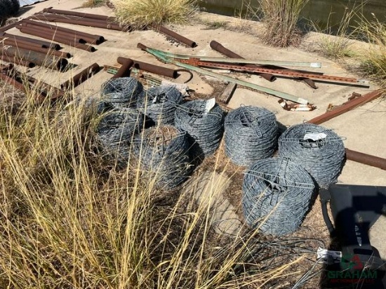 (9) ROLLS OF BARB WIRE (UNUSED) SELLS OFFSITE AT GRAHAM FARM & RANCH LOCATION BUYER RESPONSIBLE FOR