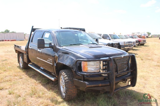 2013 GMC SIERRA 2500 4X4 CREWCAB SPIKE BED, S/N 1GT120CG9DF195395, V8, AUTO, OD READS 232824 MILES