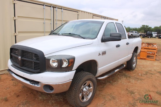 2008 DODGE RAM 2500 4X4 CREW CAB PICKUP, S/N 3D7KS28A68G116523, CUMMINS ENG, AUTO, OD READS 315348