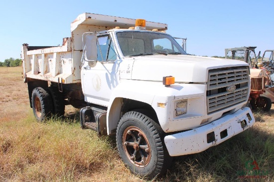 1988 Ford F700 S/A Dump Truck, S/N 1fdnf70h9jva32626, V8, 5x2 Trans, Od Reads 41139 Miles, Great