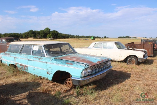(3) CARS , BUICK SUPER 8, FORD GALAXIE & FORD COUNTRY SEDAN STATION WAGON, (NON RUNNING) NO TITLES