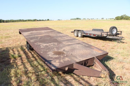 20' S/A PINTLE HITCH FLATBED TRAILER , NO TITLE