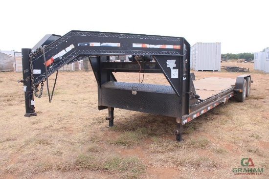 Pj T/A Gooseneck Tilt Top Trailer, Badland 12000 Winch, No Title