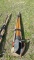 LOT-POST HOLE DIGGER, 2 SHOVELS, HOE, CHOPPER