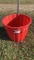 LARGE PLASTIC  RED FLOWER POT