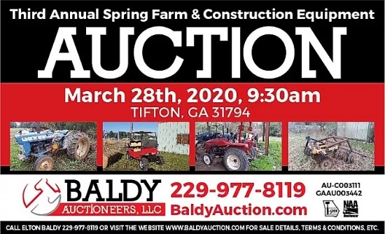 3RD ANNUAL SPRING FARM & CONSTRUCTION AUCTION