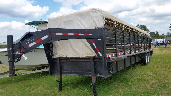 36FT TRI-AXLE BLACK STOCK TRAILER