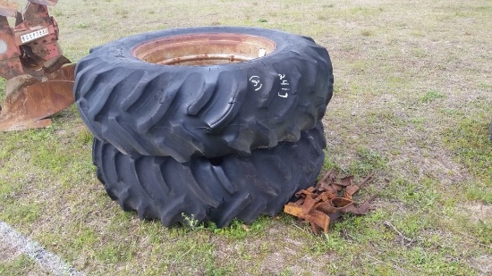 (2) 18.4-34 TRACTOR DUALS W/CLAMPS
