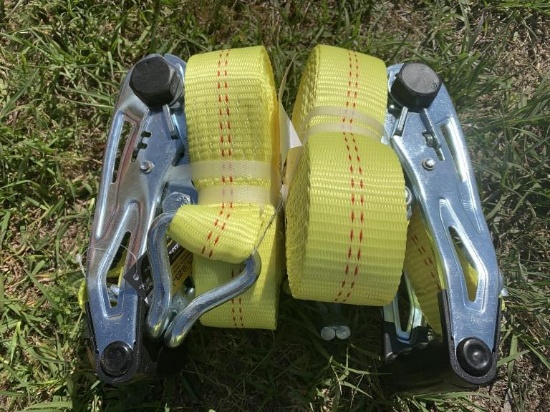 NEW (2) 27FT NYLON RATCHET STRAPS 3333LB
