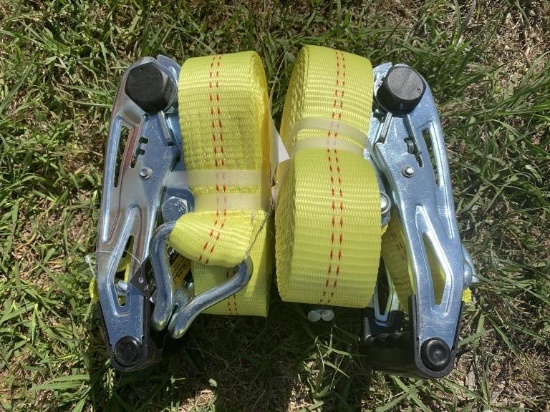 NEW (2) 27FT NYLON RATCHET STRAPS 3333LB