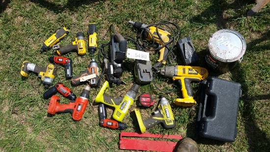 LOT (19) ASSORTED CORDLESS POWER TOOLS