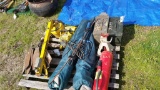 (2) AMMO BOXES, GARDEN TOOLS, MISC