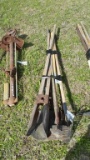 LOT - 2 SHOVELS, CHOPPER, CLIPPERS, HOE