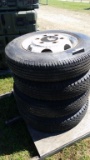 LOT(4) 8/19.5 MOTORHOME TIRES & WHEELS