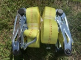 NEW (2) 27FT NYLON RATCHET STRAPS 3333LB