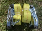 NEW (2) 27FT NYLON RATCHET STRAPS 3333LB